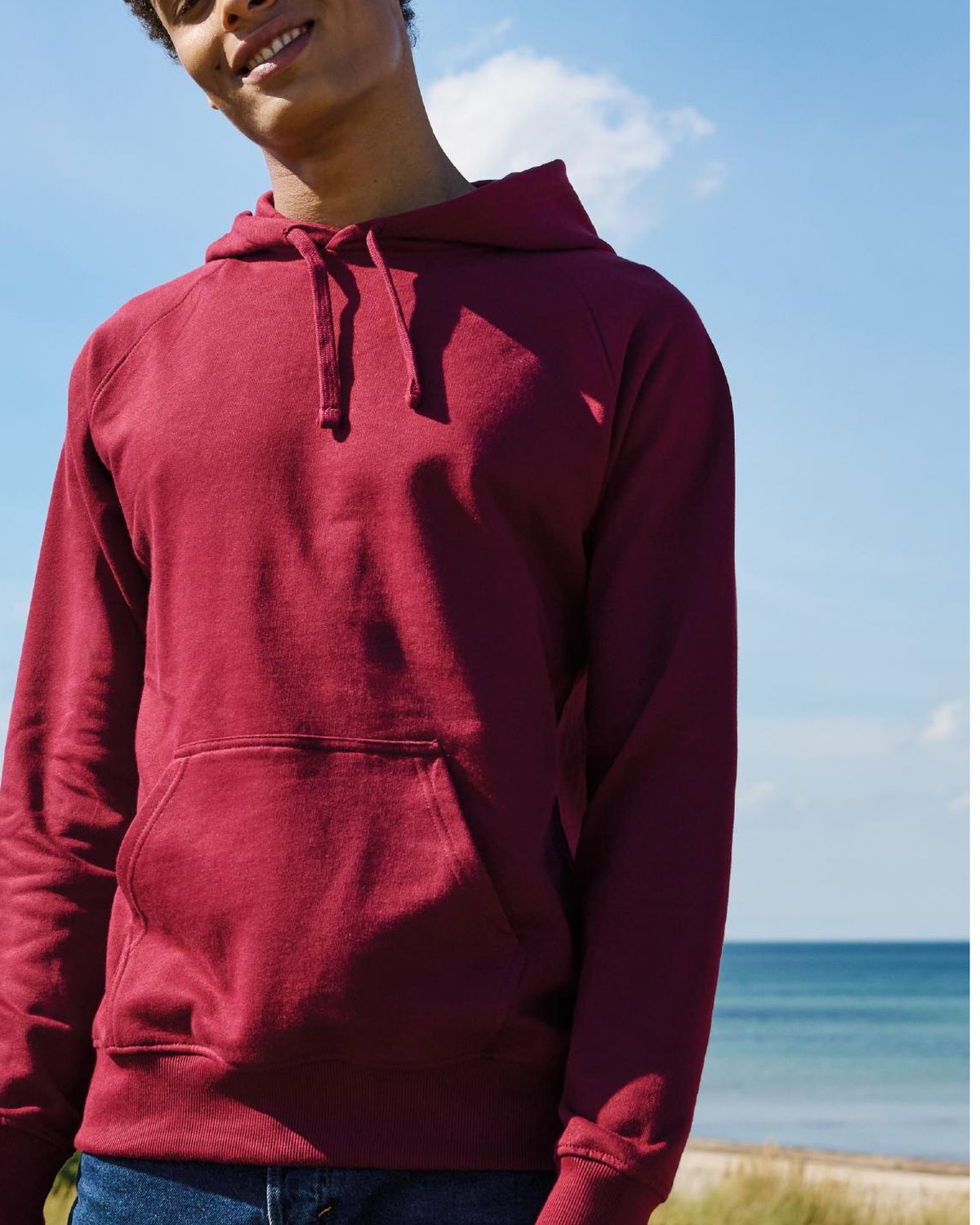 Unisex Hoodie in Bordeaux aus 100% organischer Baumwolle